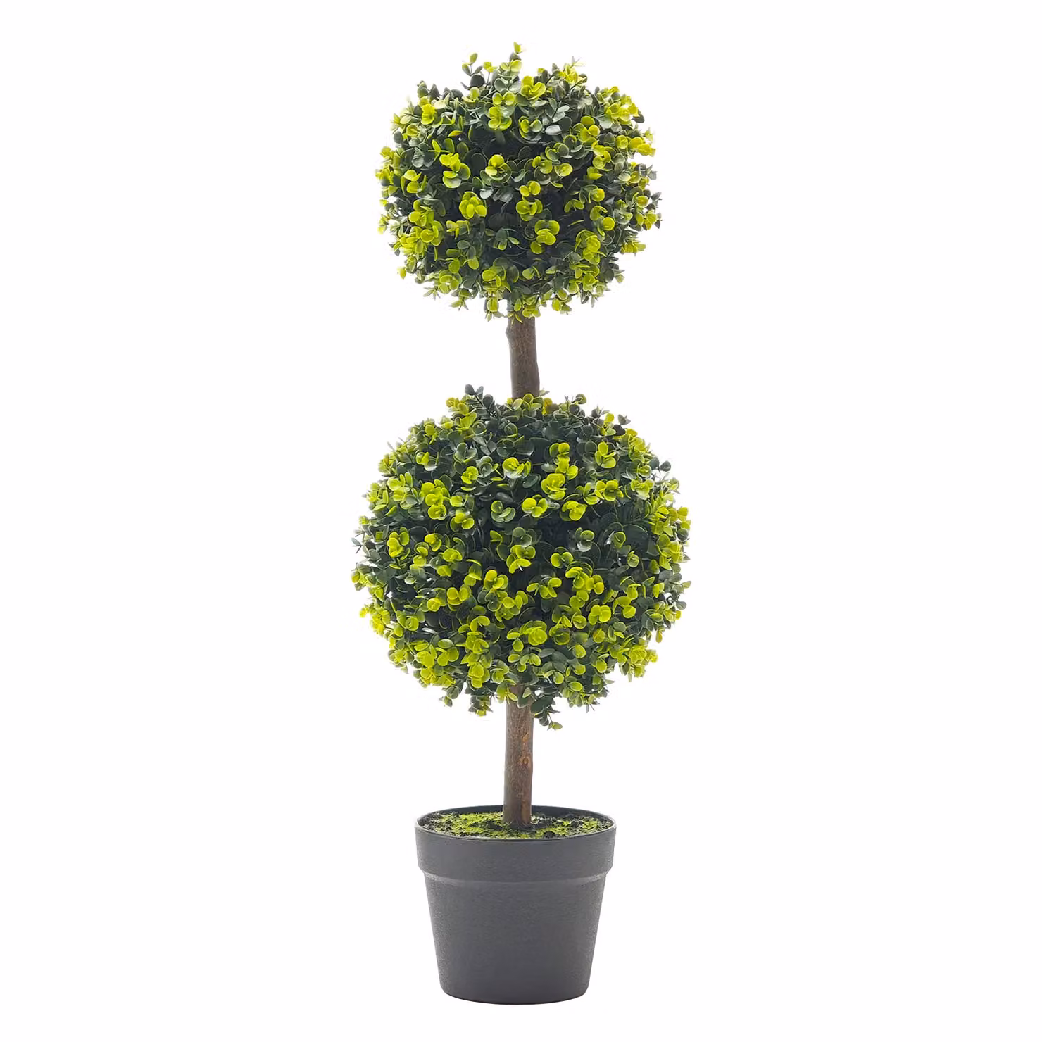 Pianta Artificiale Bosso Doppia Sfera con Vaso VESTIAMO CASA, Colore Verde, H 70 cm, Diametro: 25 cm – 1