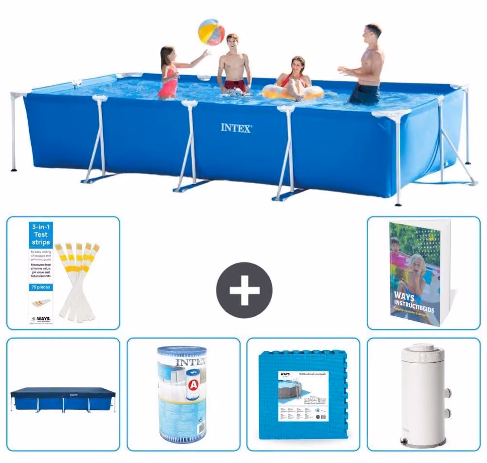 Piscina fuori terra rettangolare - 450x220x84 cm - Struttura in 5 parti, modello S80