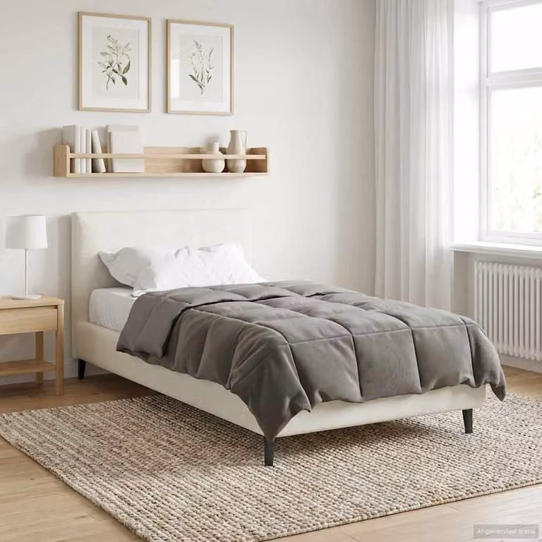 vidaXL Piumone Invernale in Microfibra Traspirante e Reversibile, Grigio, L 135 x P 200 cm