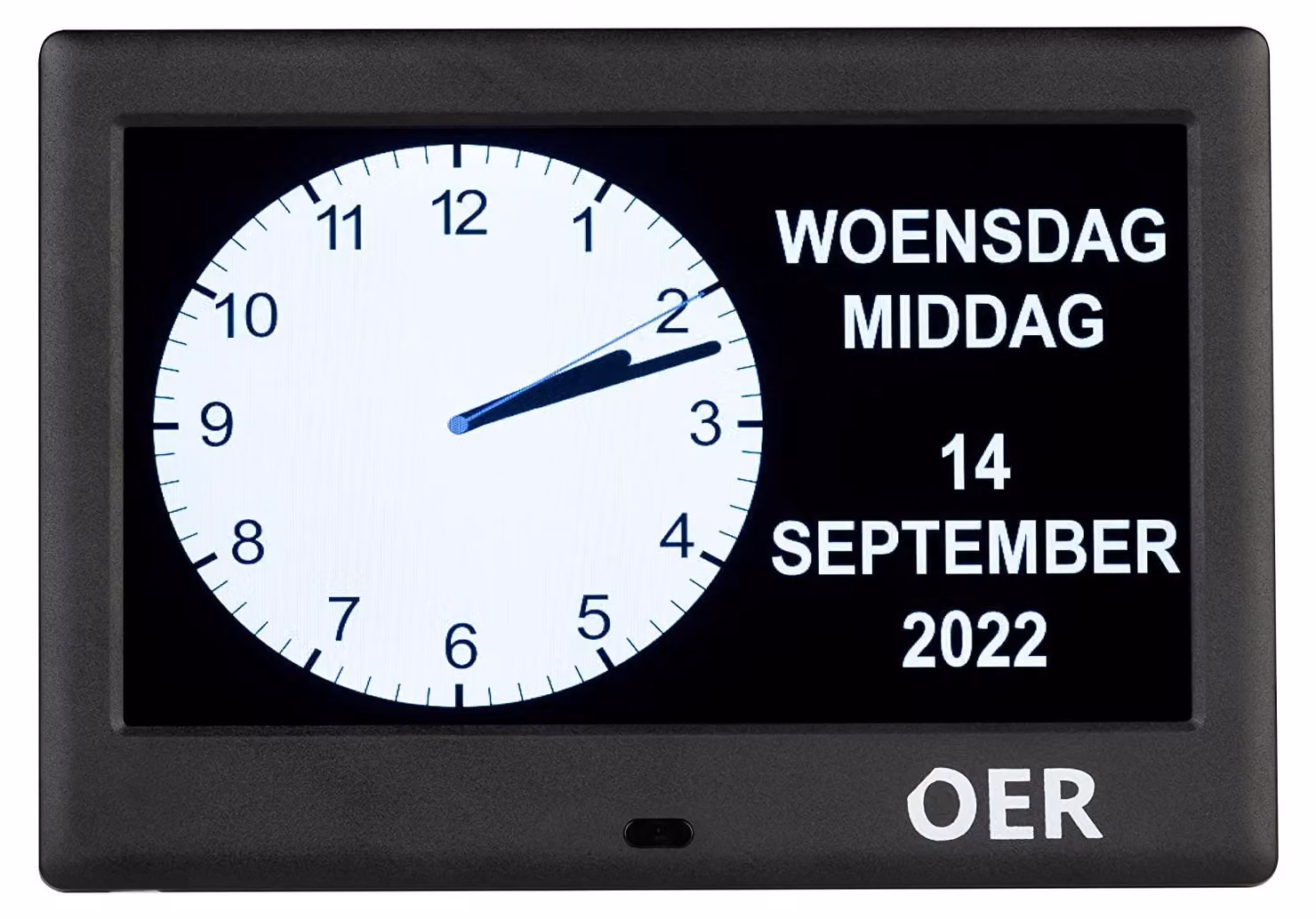 Orologio digitale da parete da 7 pollici – Calendario digitale per anziani, colore nero
