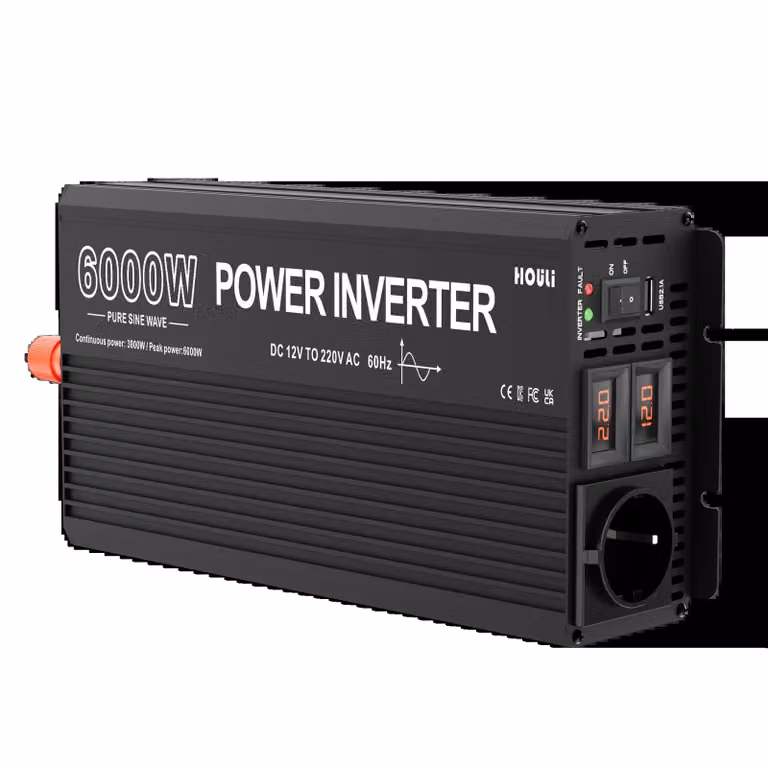Inverter HOULI, uscita da 3000W a 6000W, onda sinusoidale pura, 6000W-12V-220V-50HZ