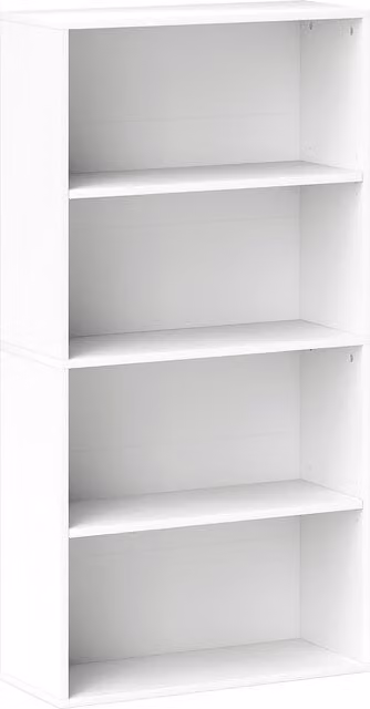 Libreria Mobile HOMCOM con 4 Ripiani e 2 Scaffali Regolabili in Legno, Bianco, L 60 cm x P 24 cm x H 115.5 cm