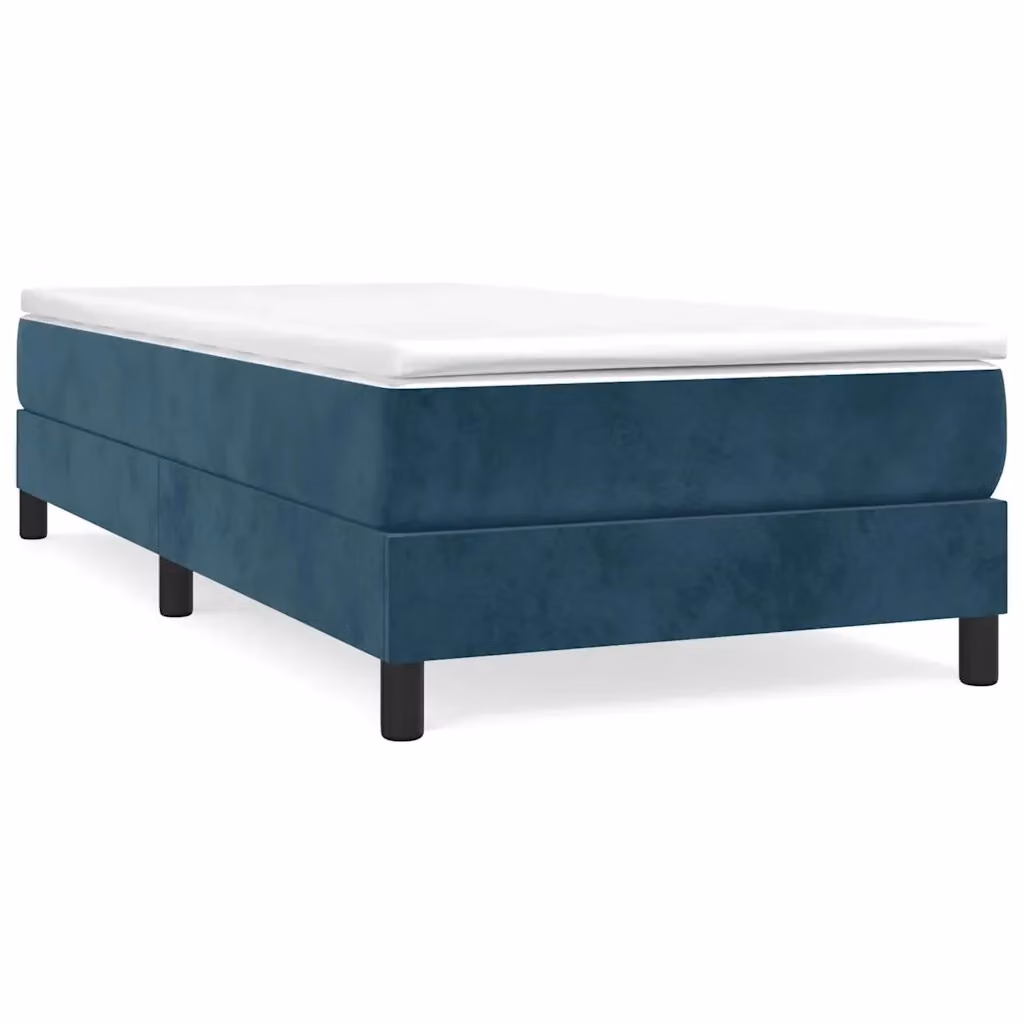Letto Ibrido con Giroletto in Velluto Blu e Bianco vidaXL L: 200 cm, P: 90 cm, H: 25 cm – 2