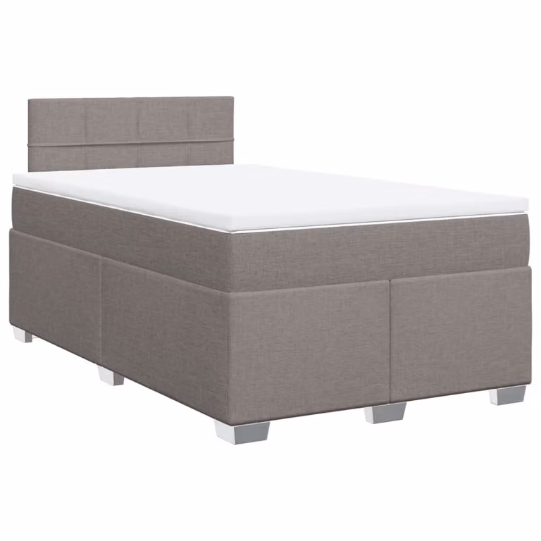 Giroletto a Molle con Materasso Tortora 120x190 cm in Tessuto