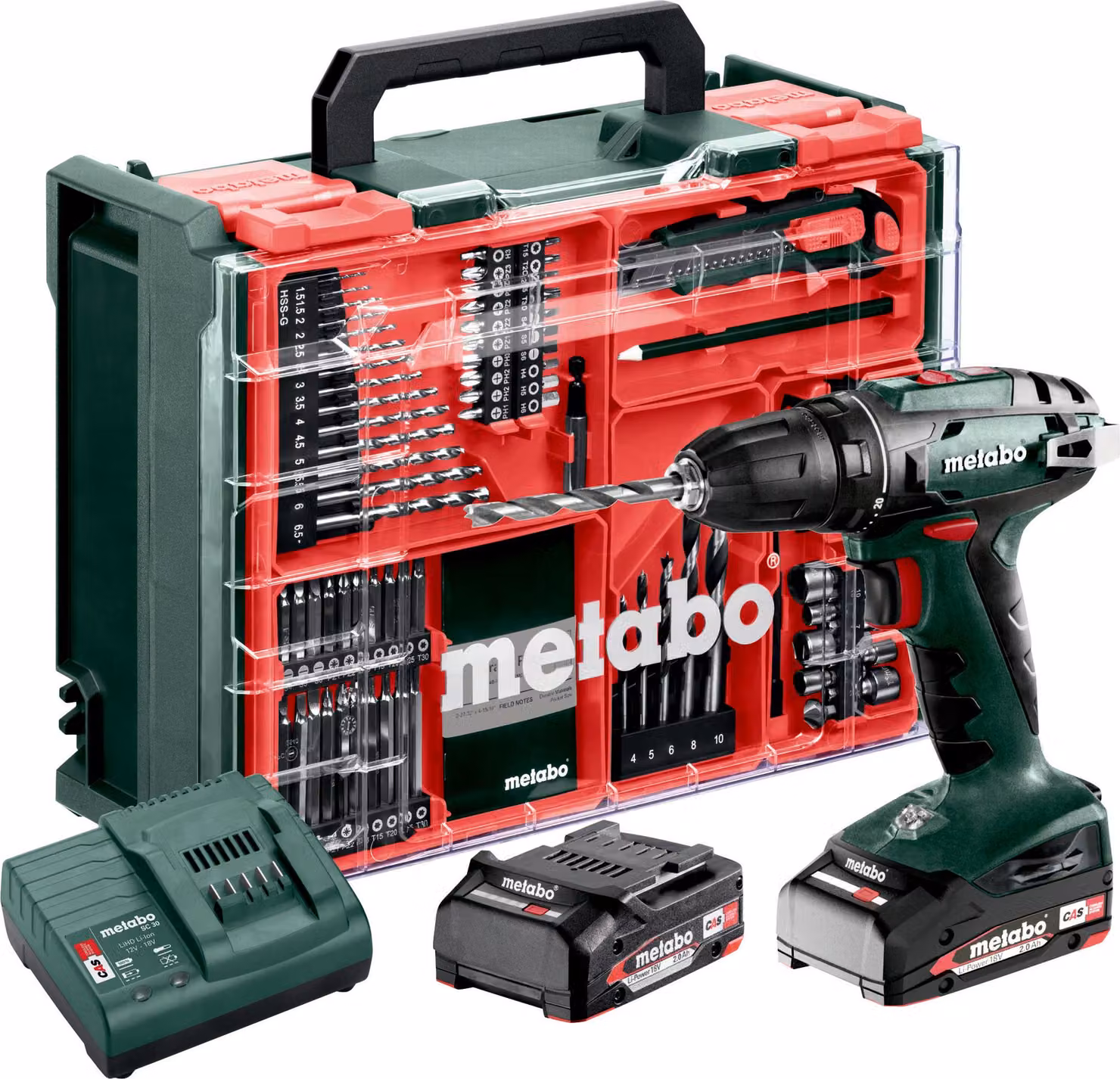 Metabo BS 18 Set Akku-Bohrschrauber Kunststoffkoffer Mobiler Werkstatt 602207710