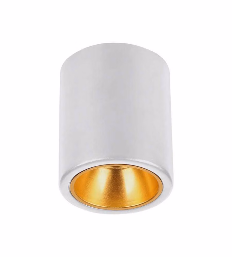 Portafaretto LED V-TAC da plafone rotondo in metallo bianco e cromato con riflettore oro rosa per lampadina GU10