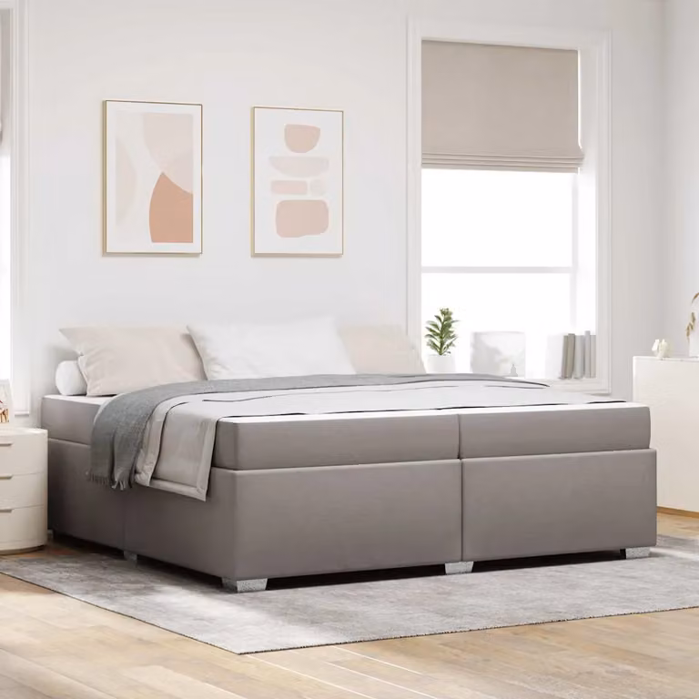 Struttura del letto con materasso Talpa vidaXL in tessuto beige o grigio, L/P: 200 x 200 cm