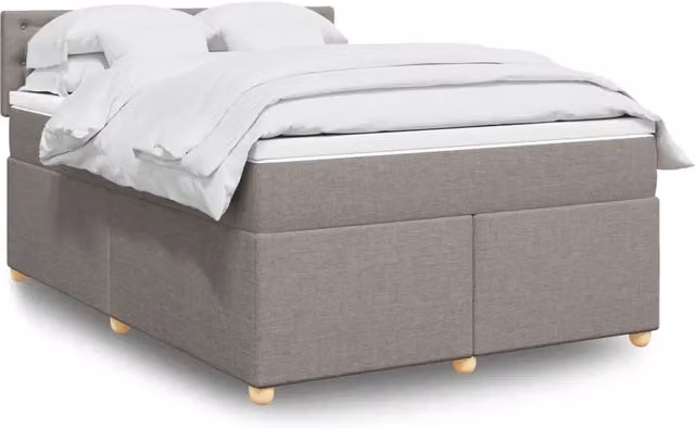 Letto Ibrido vidaXL con Materasso e Sommier in Tessuto, L: 140 cm, P: 190 cm