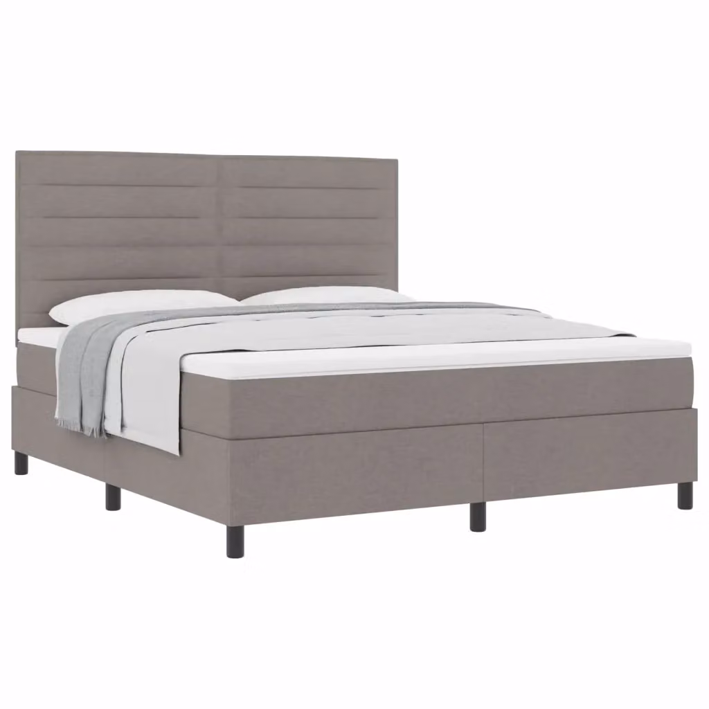 Letto a molle con testiera Talpa vidaXL in tessuto beige o grigio L/P: 180 x 200 cm – 2