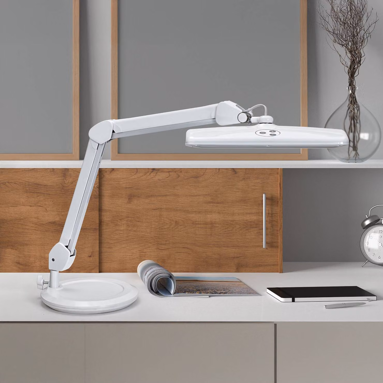 Maul Lampada da scrivania MAULintro, dimmerabile, Bianco / Opale, Studio / Ufficio, Metallo, Lampada da tavolo LED