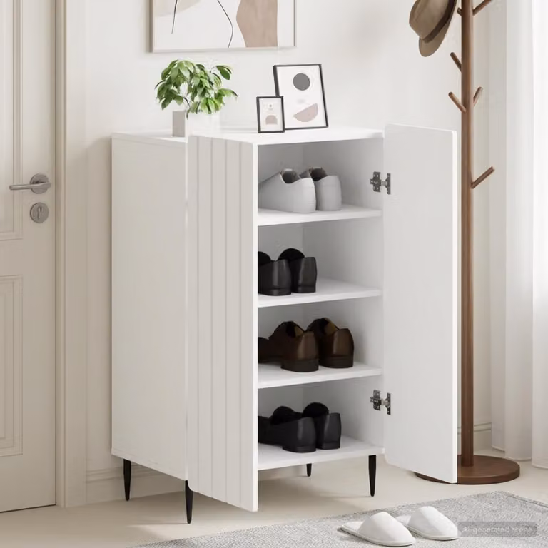 Mobile per scarpe vidaXL ZWOLLE moderno bianco L: 59,5 cm, P: 39,5 cm, H: 91,5 cm