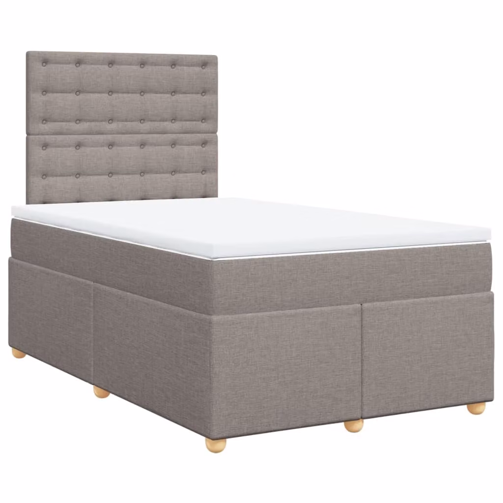 Giroletto a Molle con Materasso Tortora 120x200 cm in Tessuto