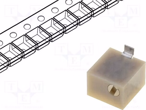 1 x Potenziometro: per montaggio verticale, 10kΩ, 250mW, componente SMD 3214X-1-103E