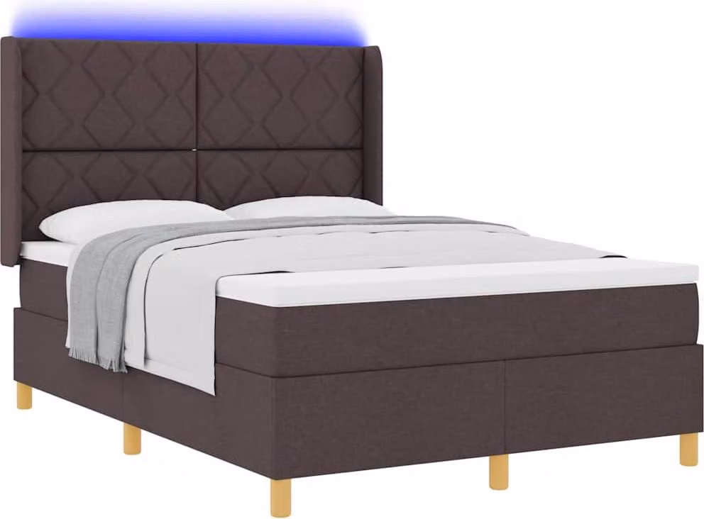 SYFAX™ Letto a molle con materasso Marrone 160 x 200 cm Tessuto