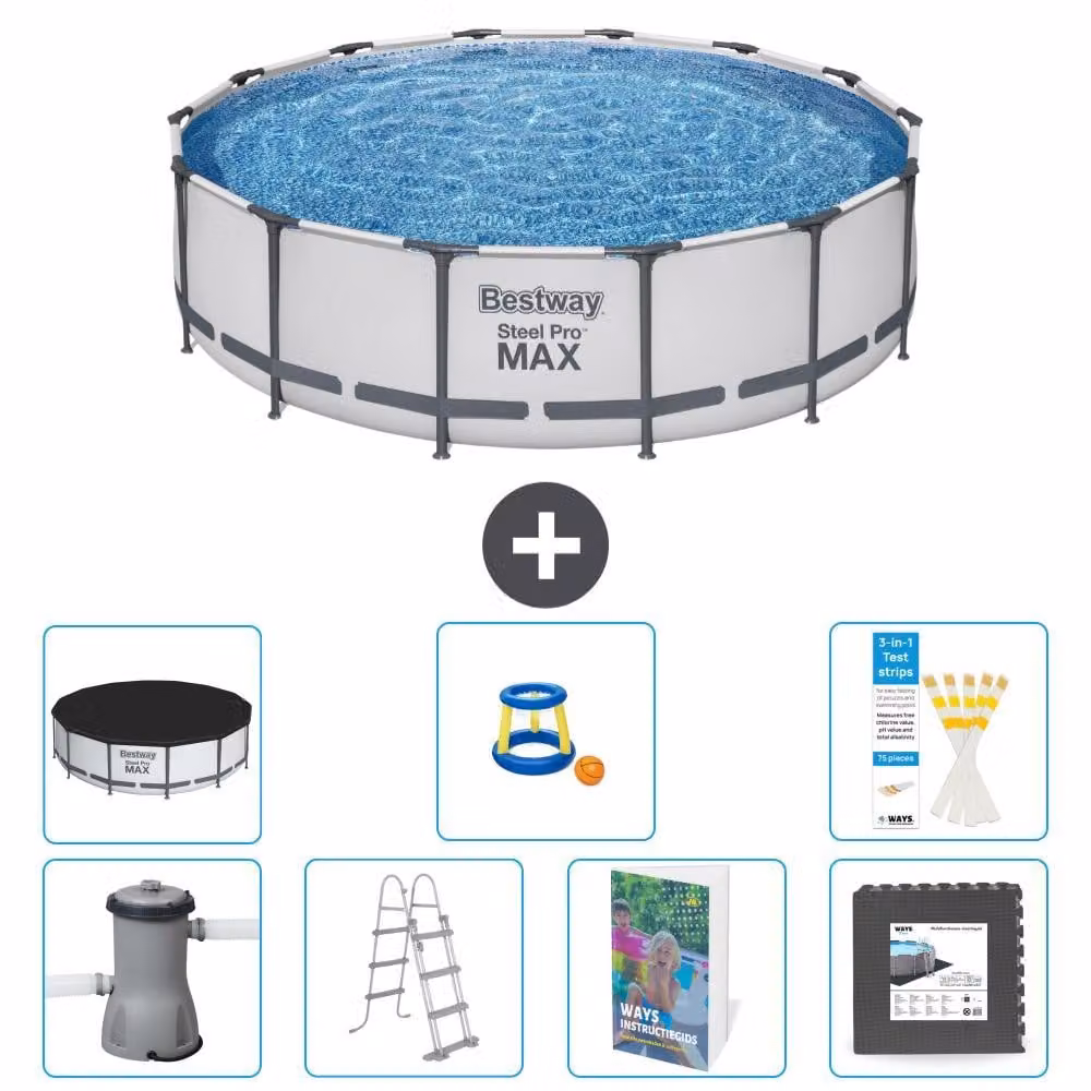 Piscina gonfiabile Bestway Steel Pro MAX, rotonda, 427x122 cm, composta da 6 parti, modello S525