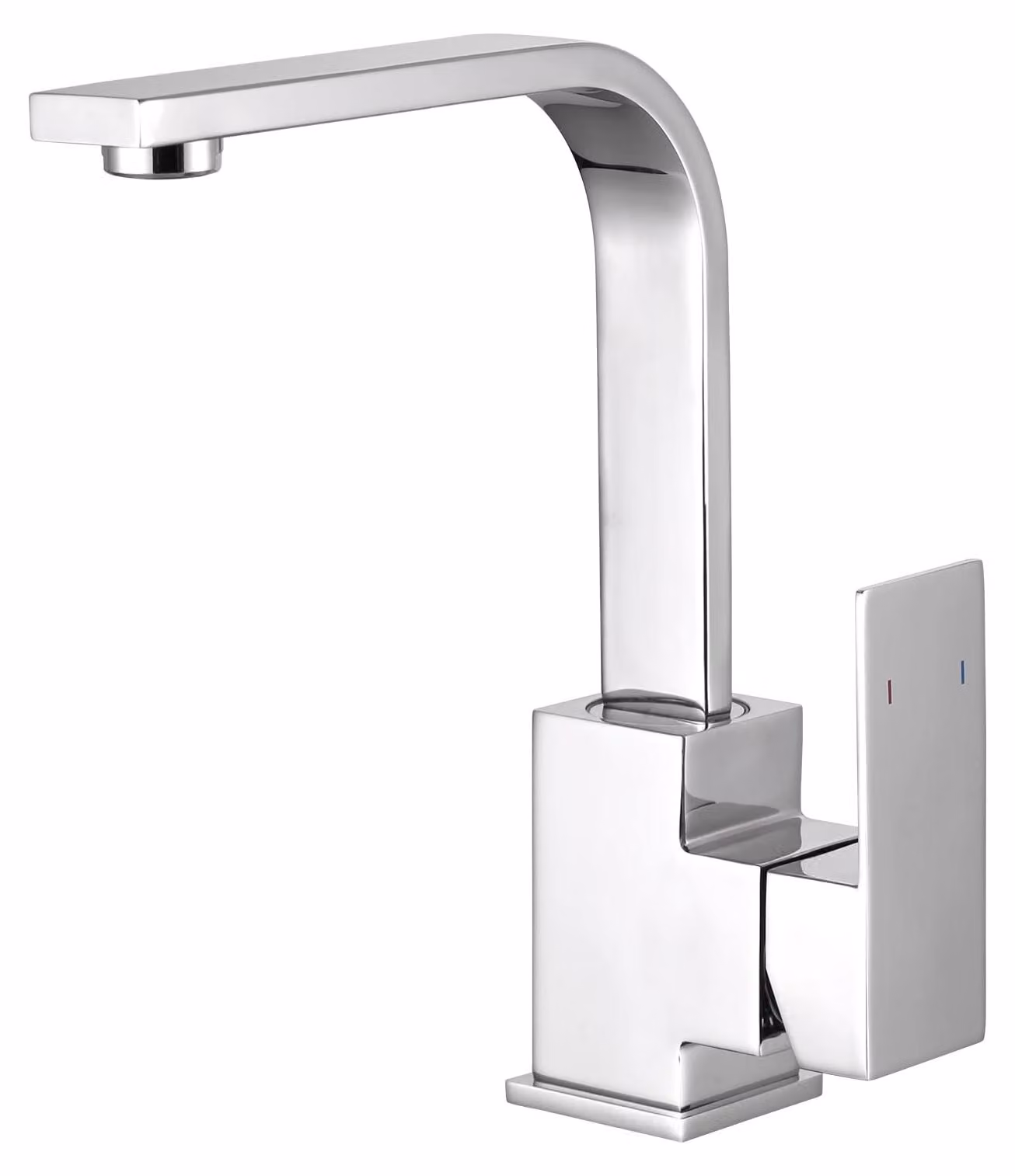 Rubinetto da cucina, girevole a 360°, miscelatore monocomando, forma a L, acciaio inossidabile, cromo