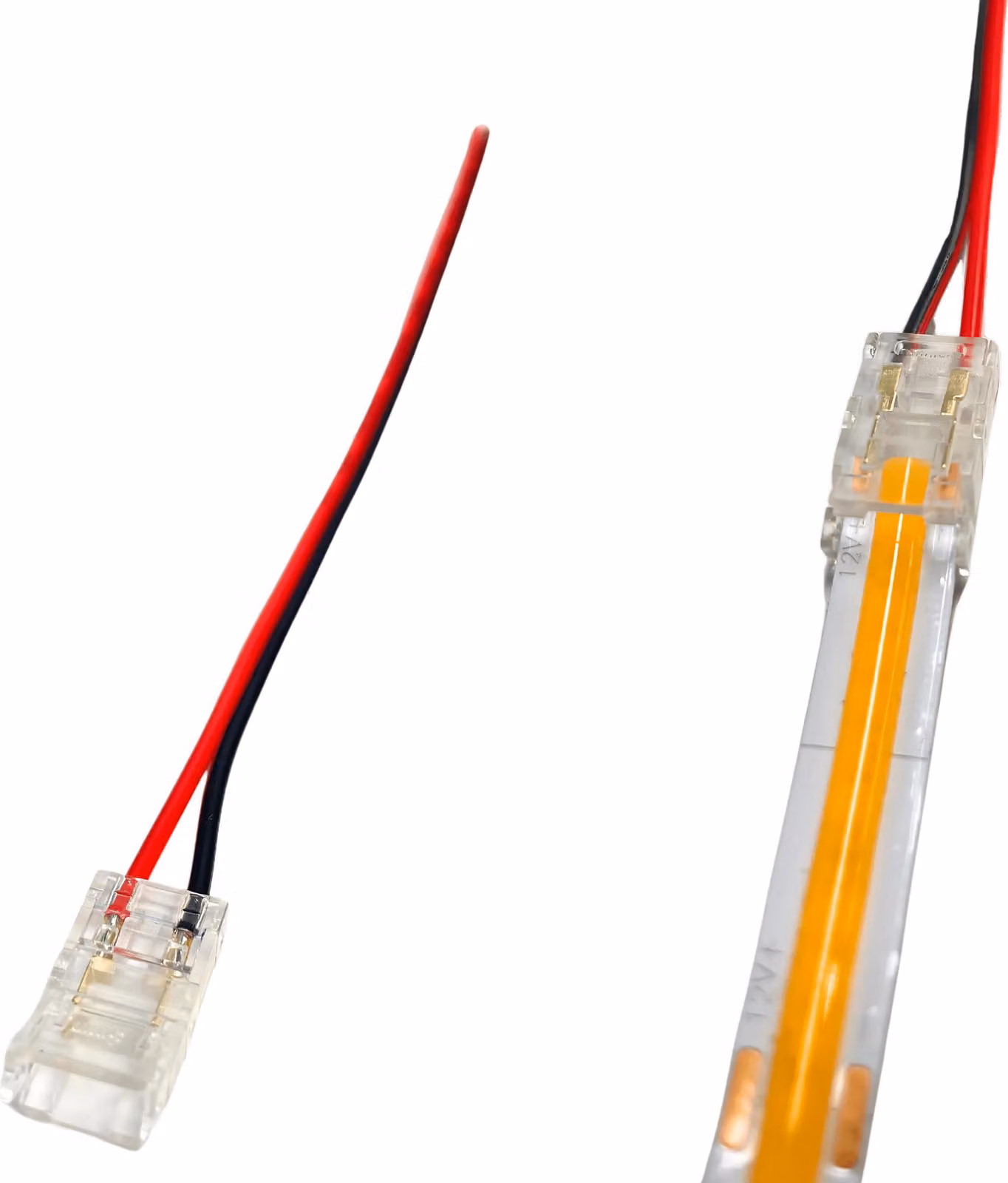 Collegamento su un solo lato per strisce LED COB da 8 mm con cavo