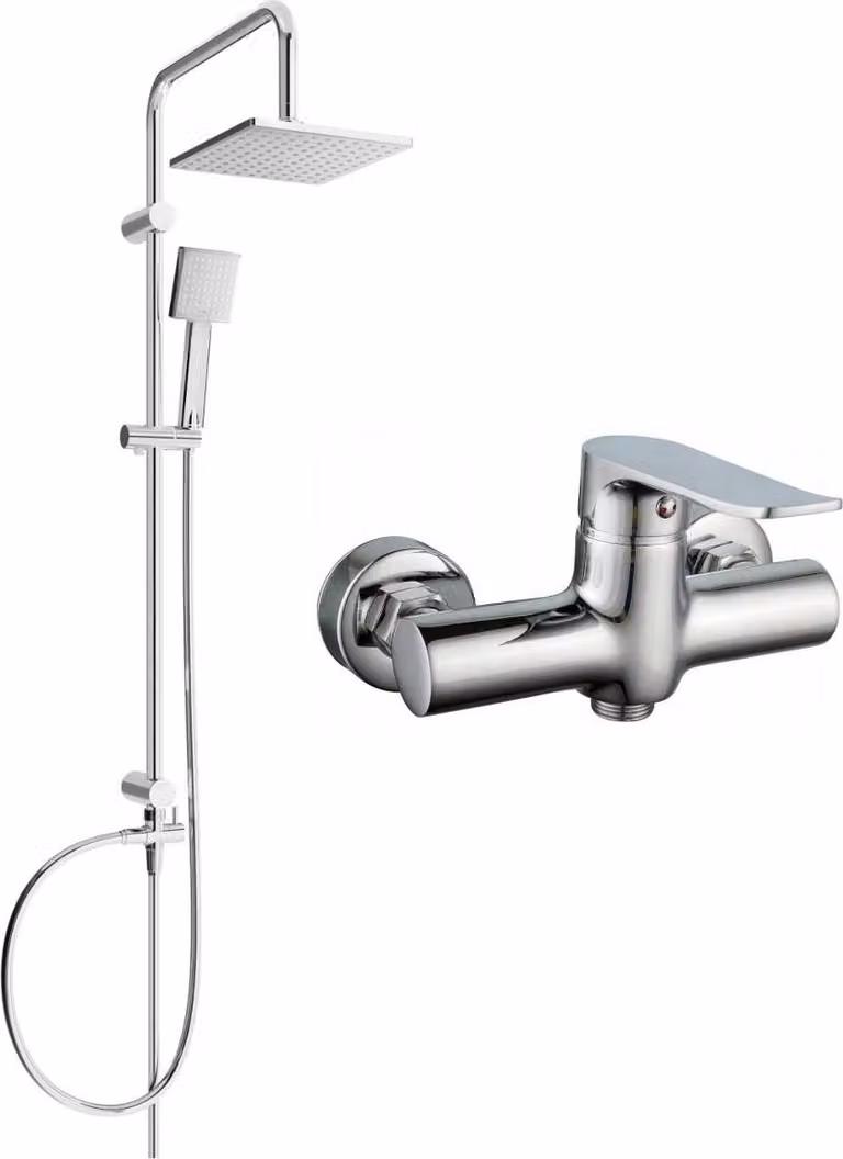Mexen Tord set doccia esterno con soffione e miscelatore doccia Pecos, cromo - 72740200-00