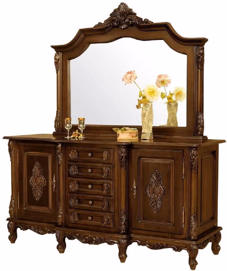 Casa Padrino Credenza barocca con specchio marrone scuro - Mobili barocchi - Mobili barocchi - Arredamento barocco - Nobile & Magnifico