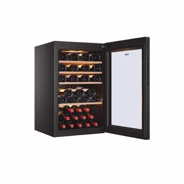 Cantinetta Vino Haier HWS49GA 50 Series da 49 Bottiglie, Capacità 116 L, Classe Energetica F, Colore Nero, Vetro Anti-UV e Controllo App hOn – 2