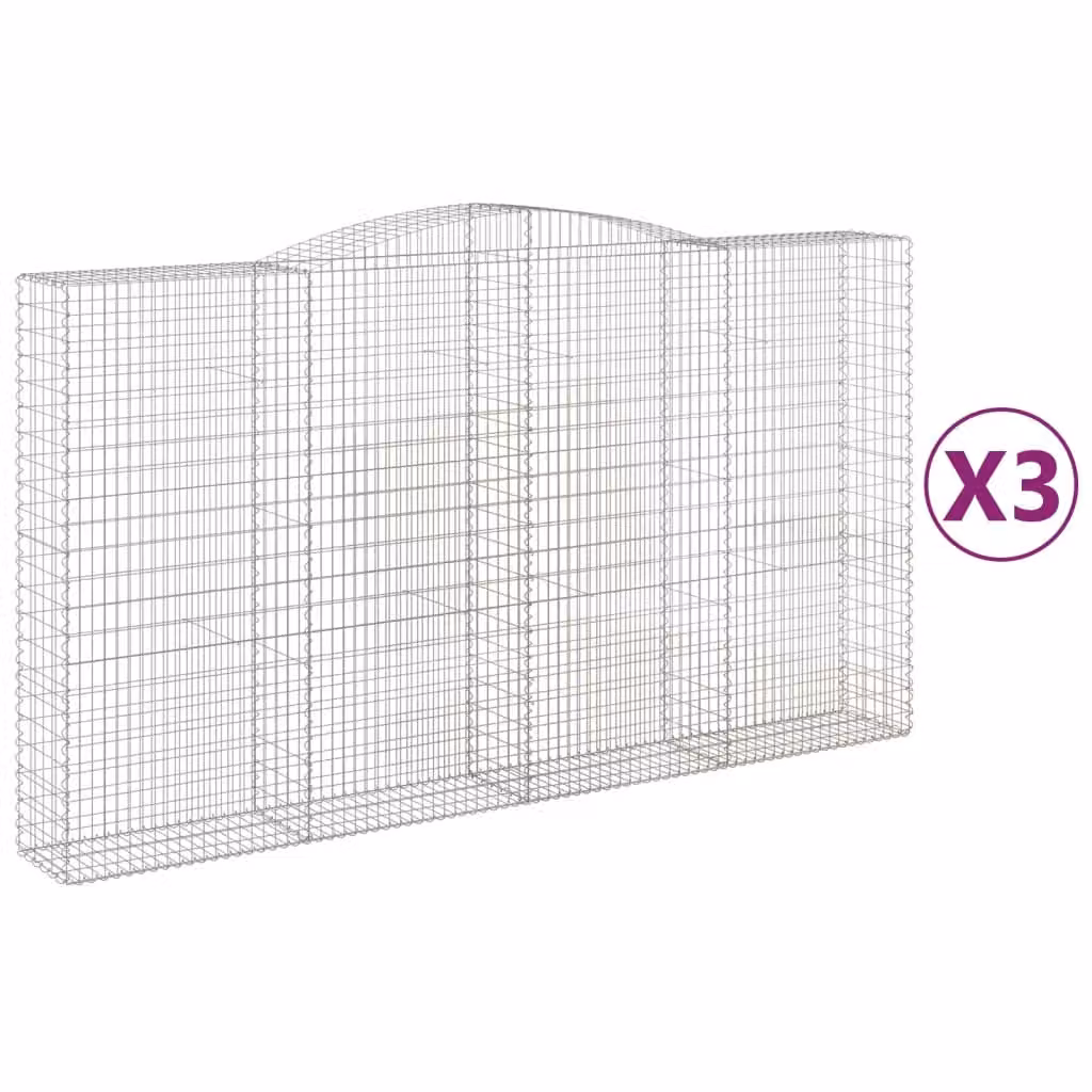 Cesti Gabbioni ad Arco 3 pz 400x50x220/240 cm Ferro Zincato
