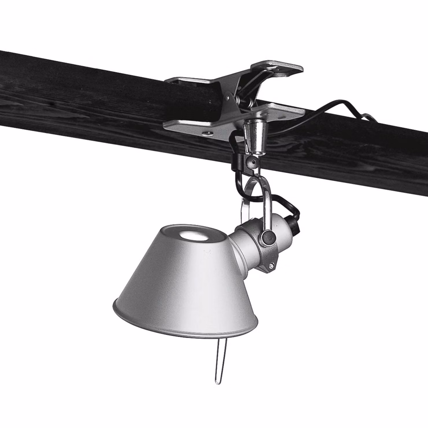 Artemide Lampada con morsetto Tolomeo Micro Pinza, dimmerabile, Alluminio / Grigio / Zincato, Soggiorno / Sala da pranzo, Alluminio, Design, Lampada con morsetto