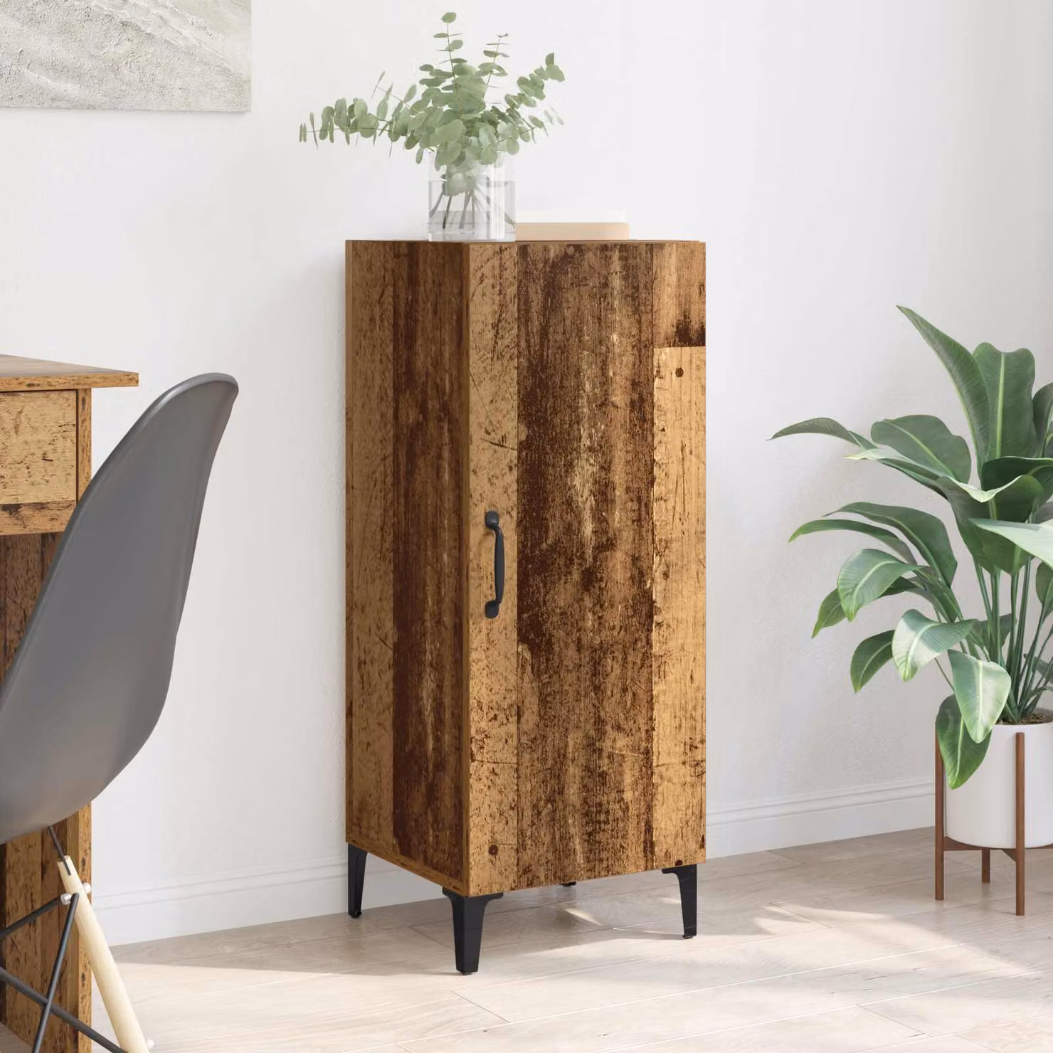 Credenza moderna vidaXL in legno ingegnerizzato marrone, L 34,5 cm x P 34 cm x H 90 cm