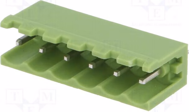 5 x barra di contatto a scatto, disattivabile. Contatto: 5,08 mm. Corsa: 6 mm. Modello: XY2500V-C(5.08)-6PIN