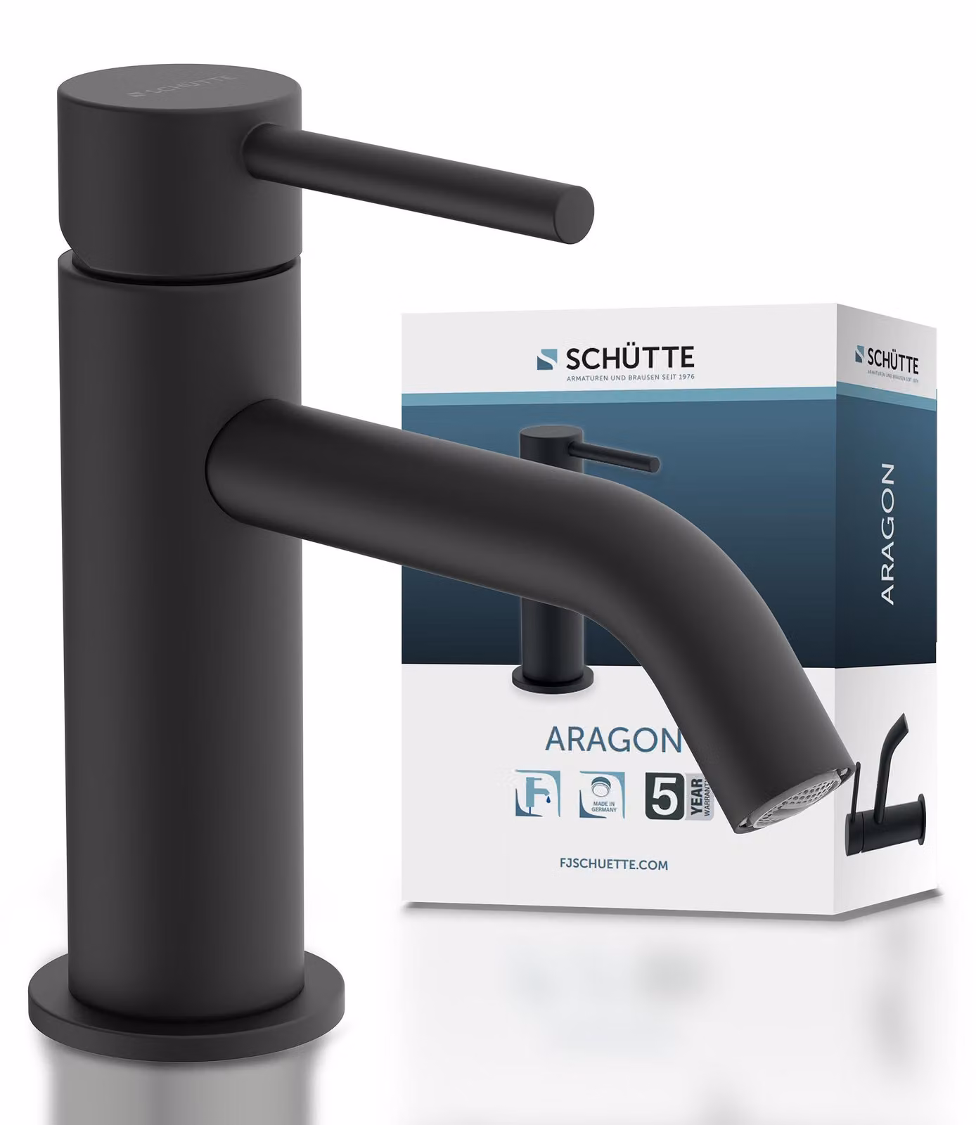 SCHÜTTE Rubinetto acqua fredda ARAGON, rubinetto acqua fredda, rubinetto bagno nero opaco