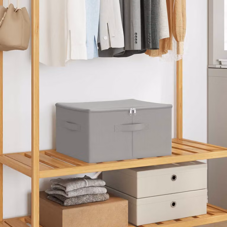 Set di 24 scatole di stoccaggio ripiegabili vidaXL in tessuto non tessuto grigio, L 43 cm x P 34 cm x H 23 cm