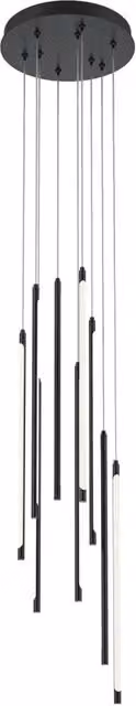 Maytoni Lampadario Moderno Light Stick 9 luci LED integrato nero alluminio diffusore acrilico