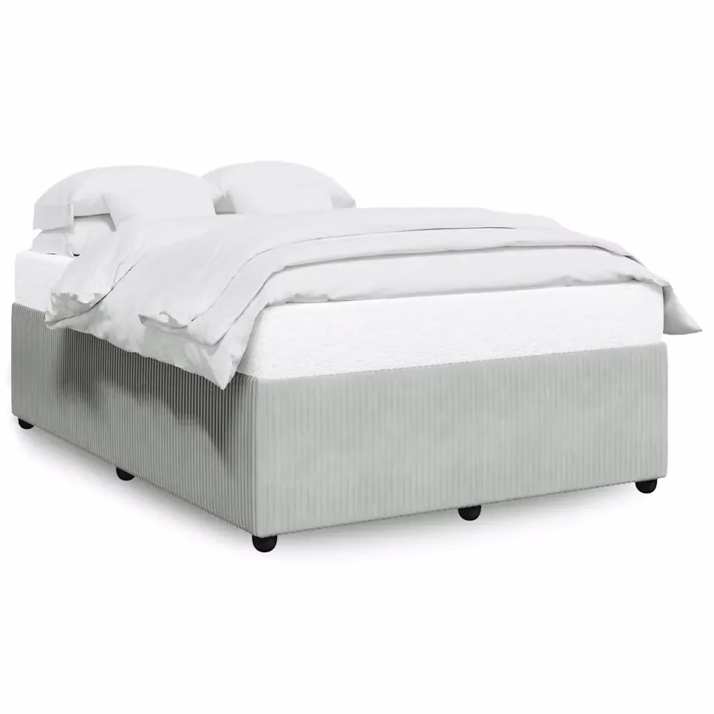 Giroletto vidaXL in velluto grigio chiaro senza materasso L/P: 140 x 200 cm – 2