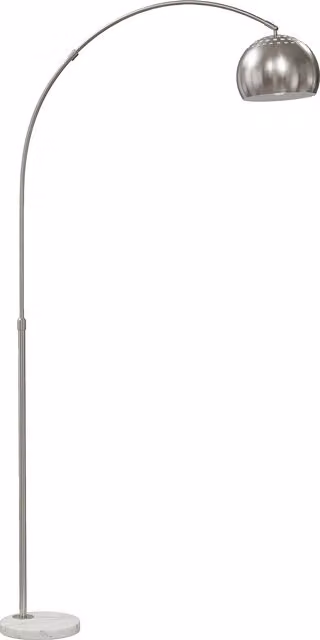 Lampada da terra ad arco HOMCOM con base in marmo e finitura argento, Altezza: 167 cm – 1