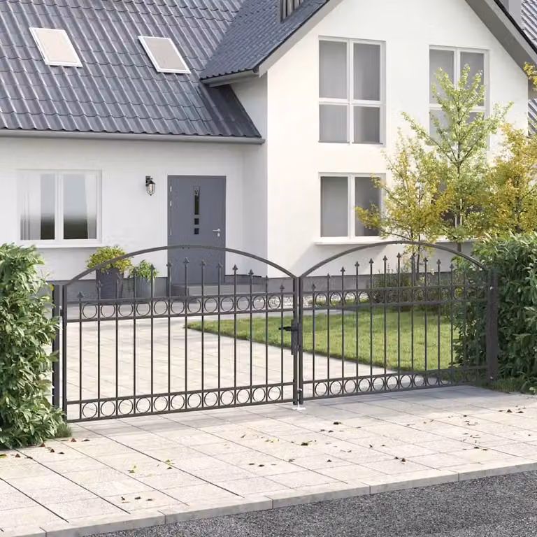 Cancello doppio per recinzione vidaXL ASSEN in acciaio antracite L: 401 cm, H: 175,5 cm
