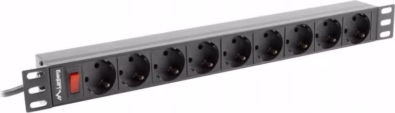 Lanberg Power Strip Rack 19" (1U, 16A, 9X 230V Pl)