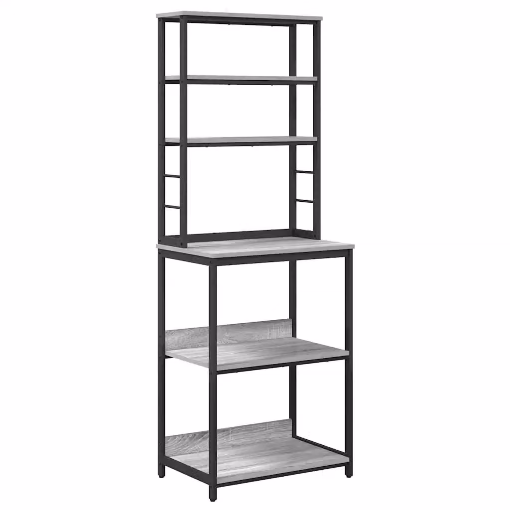 Mensola da cucina e sala da pranzo vidaXL in stile industrial con 5 livelli, Grigio, L: 60 cm, P: 40 cm, H: 168 cm – 2