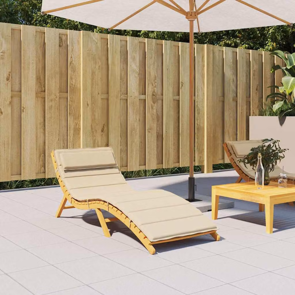 vidaXL Cuscino per Lettino Beige in Tessuto Oxford Idrorepellente e Traspirante L: 180 cm, P: 60 cm, H: 4 cm