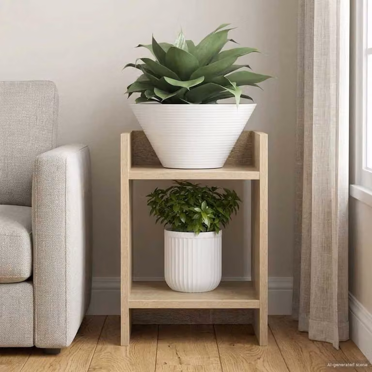 vidaXL Supporto per piante moderno in legno marrone L/P/H: 30 x 30 x 40 cm