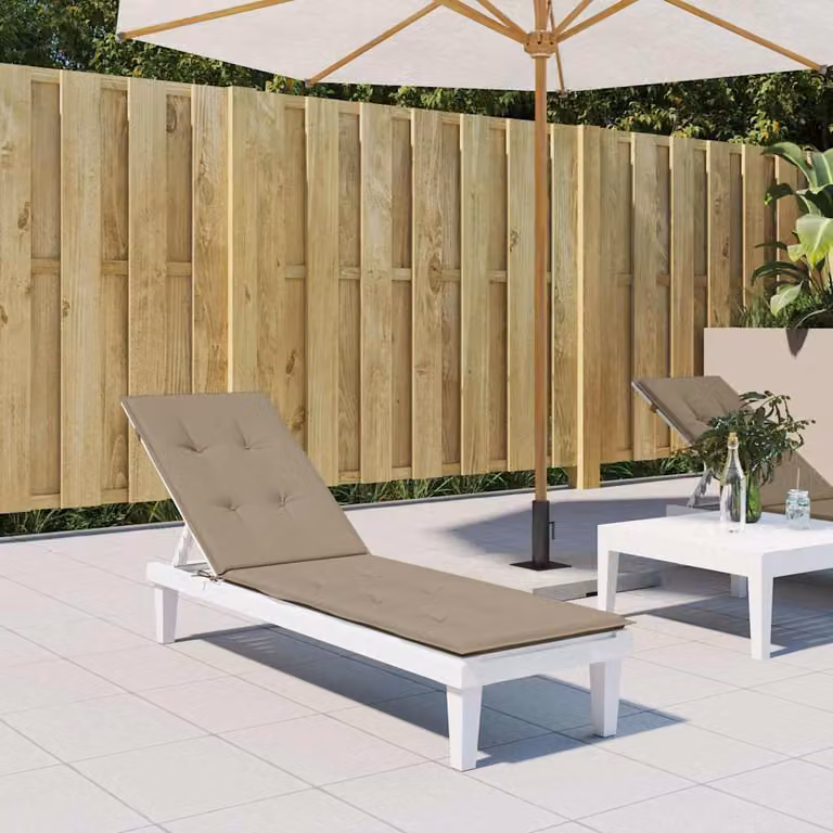 Cuscino per Sdraio vidaXL Tortora, Impermeabile e Traspirante, L/P/H: 105 x 75 x 4 cm