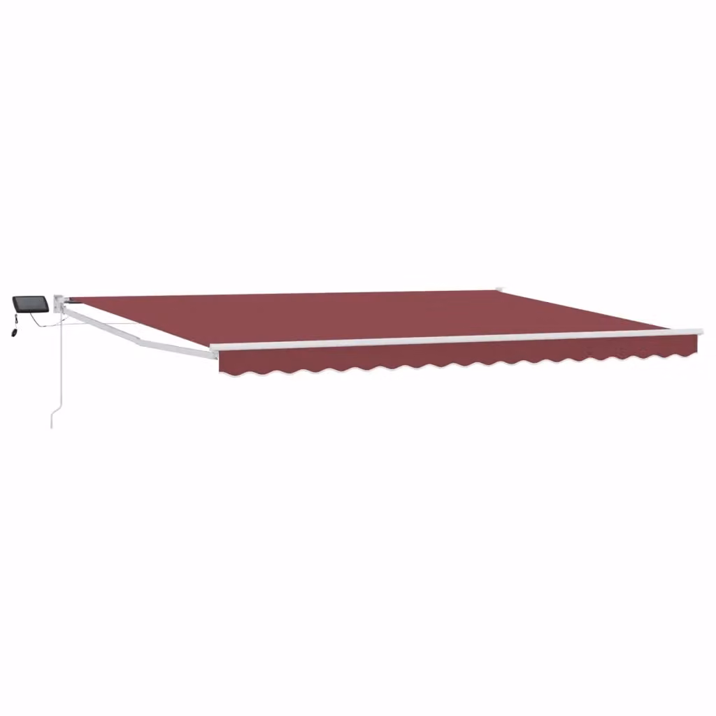 Tenda retrattile manuale con LED vidaXL, colore rosso e bianco, L: 450 cm x P: 300 cm – 2