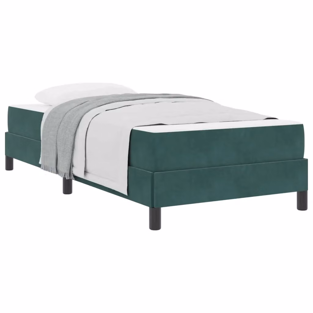 Letto a molle con materasso vidaXL in tessuto Verde, L 80 x P 200 cm – 2