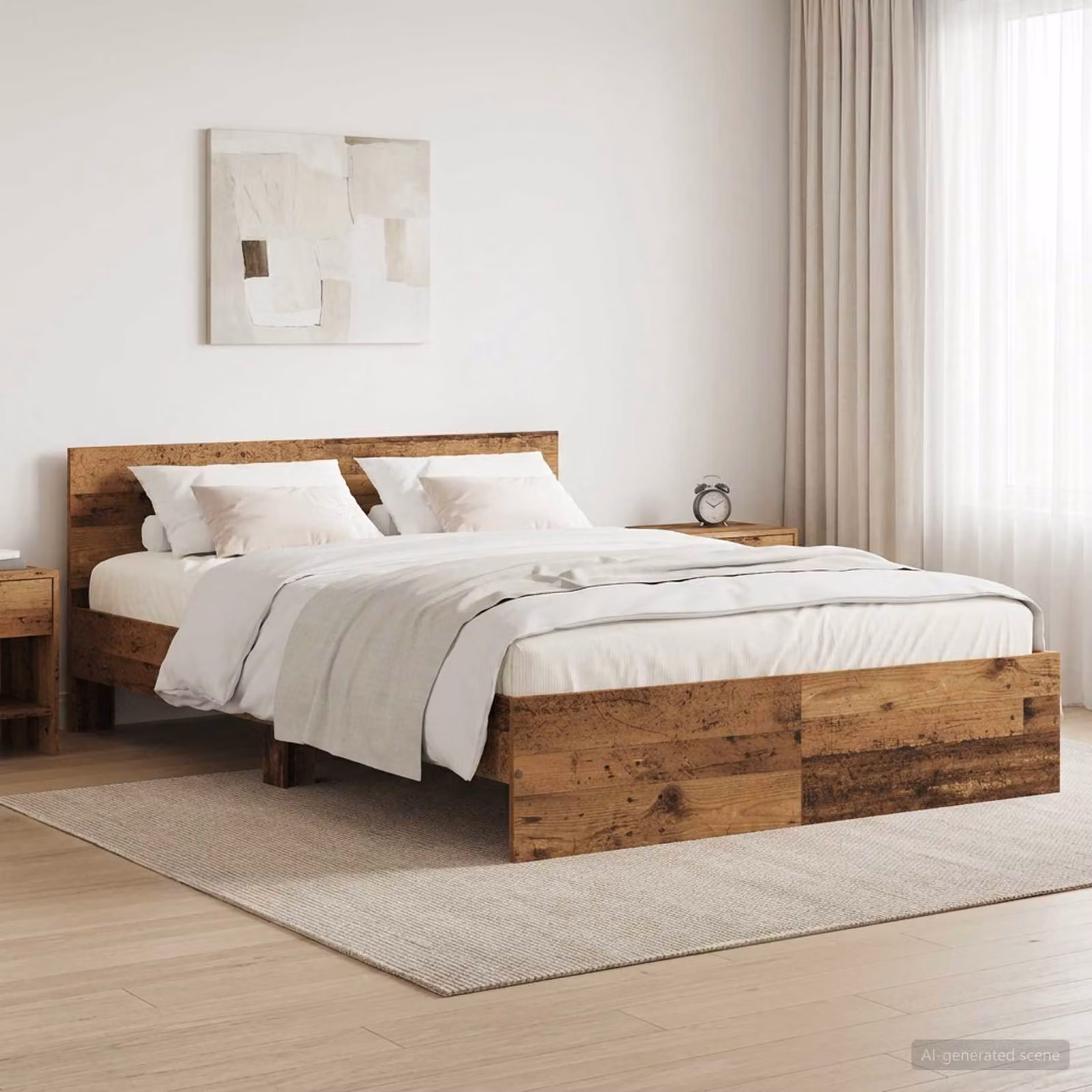 vidaXL Struttura letto con testata in legno marrone L: 160 cm, P: 200 cm, H: 140 cm