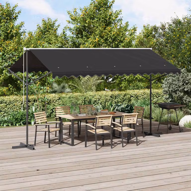 vidaXL Tenda Parasole con Piedistallo 400x300 cm Antracite