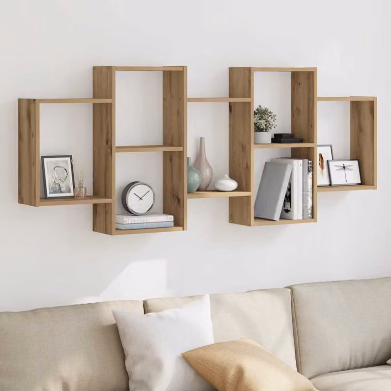 Scaffale a Parete Moderno vidaXL in MDF Marrone Rovere L: 159 cm, P: 18 cm, H: 65 cm