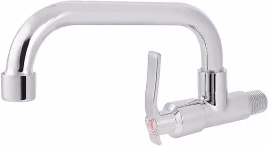 Rubinetto a parete per acqua fredda, argento, per cucina - Rubinetto di scarico argento, attacco G1/2", montaggio a parete, per uso domestico