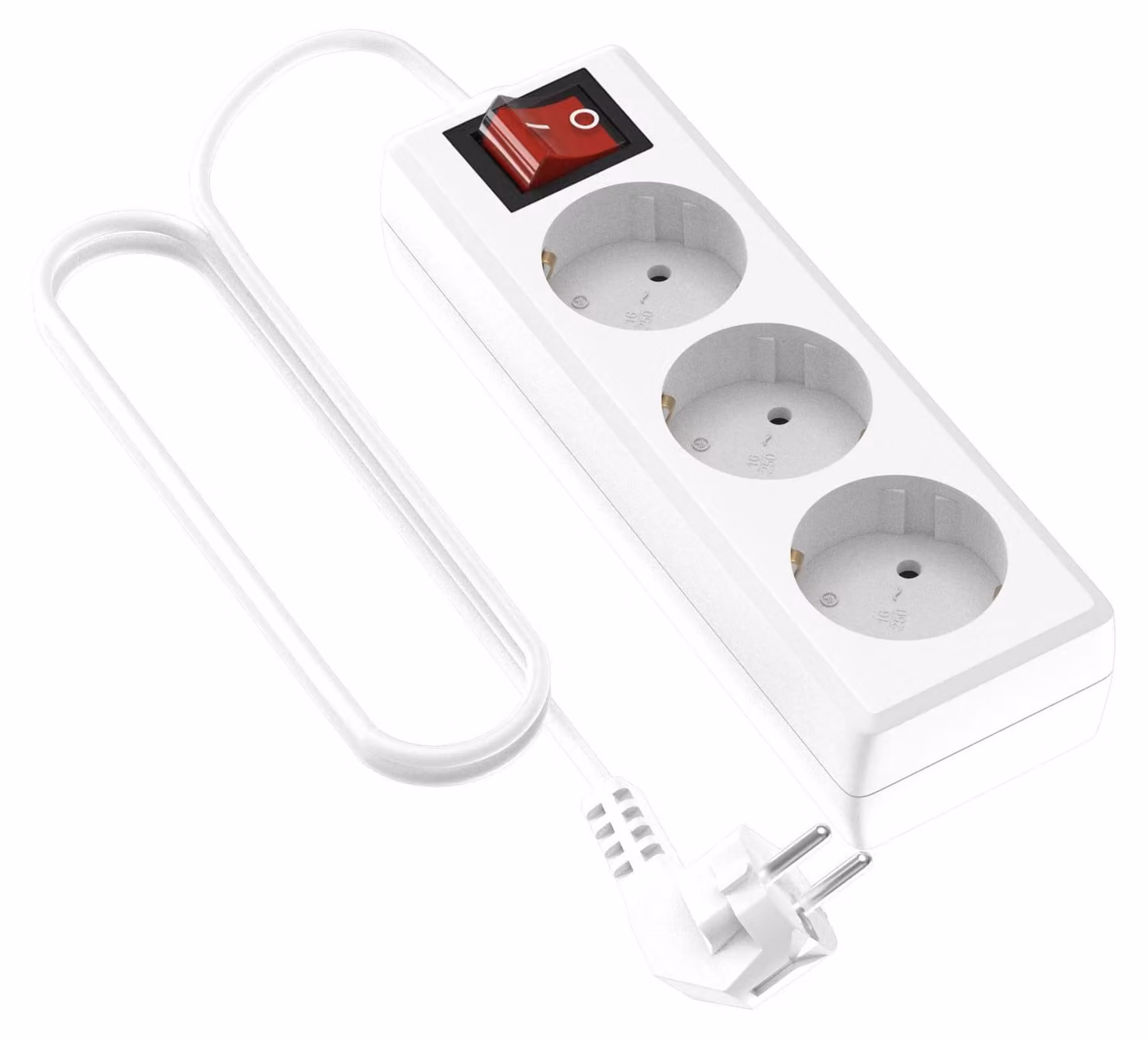 Garza - Reiher Power – Prolunga multipresa Schuko tripla con interruttore, cavo da 3 metri