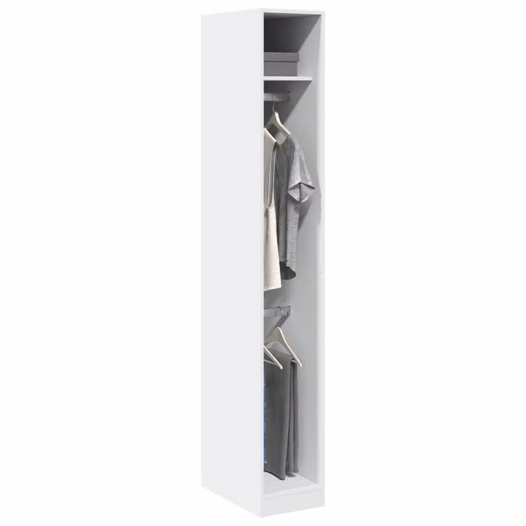 vidaXL Armadio Bianco in MDF con Ante a Battente e Ripiano Aperto L/P/H: 30 x 50 x 200 cm
