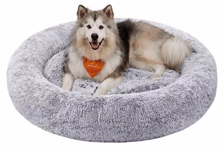Cuccia per cani in peluche – cuscino morbido – colore grigio sfumato – dimensioni 140 x 20 cm – peso: 4,8 kg