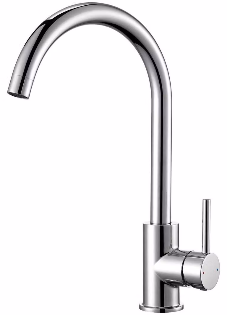 Miscelatore monocomando per cucina, girevole a 360°, alta pressione, in acciaio inossidabile, attacco G3/8, finitura cromata