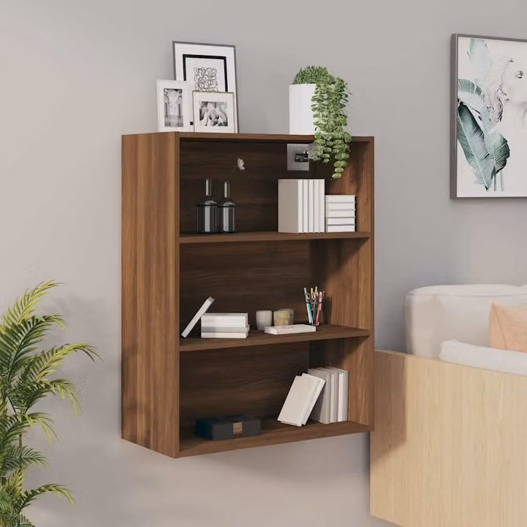 Armadietto Pensile a Parete vidaXL in Rovere Marrone L: 69,5 cm, P: 32,5 cm, H: 90 cm